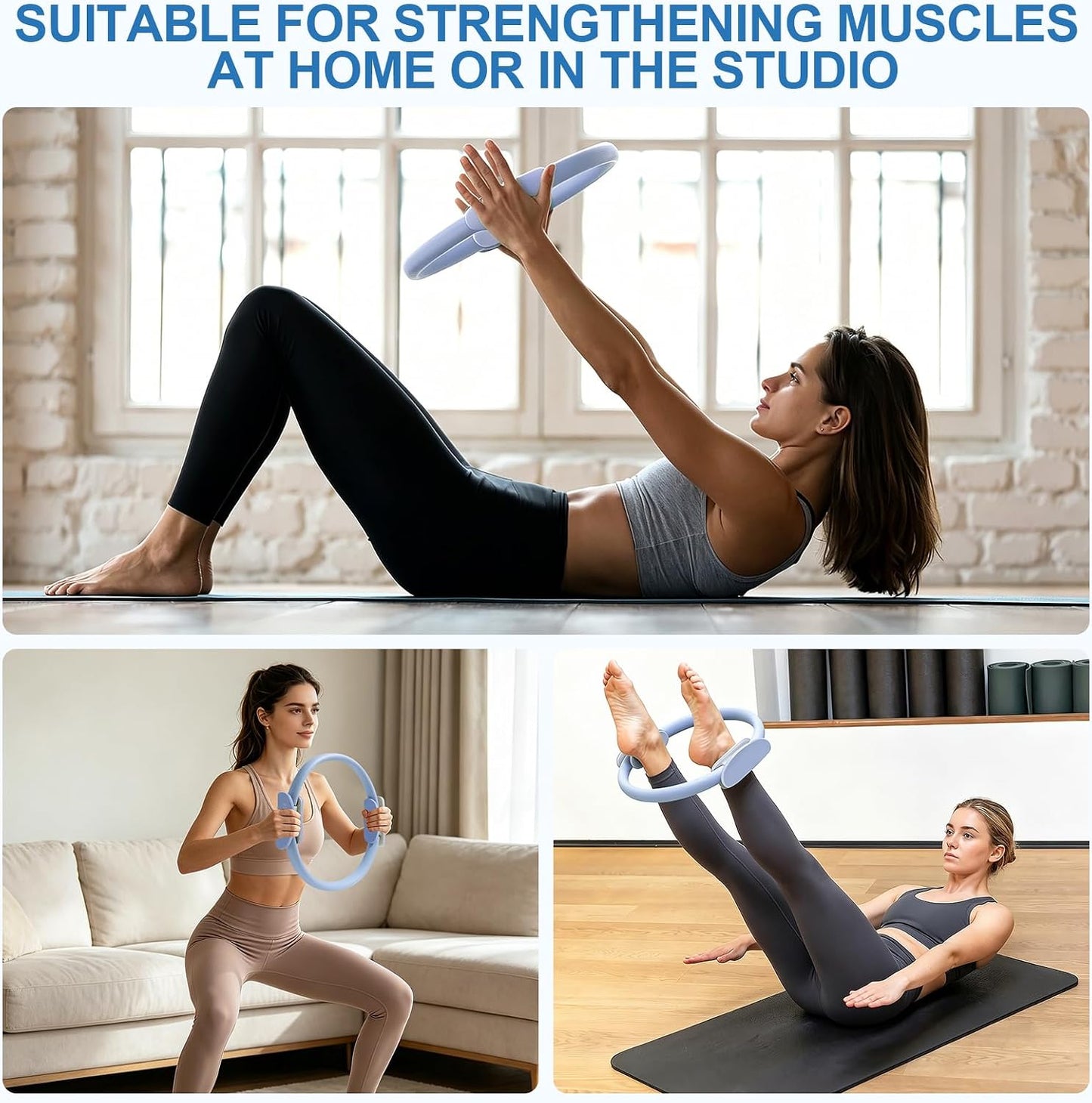 Compact Pilates ring stored beside yoga mat