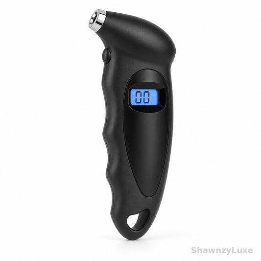 Tire pressure gauge checking car tire pressure