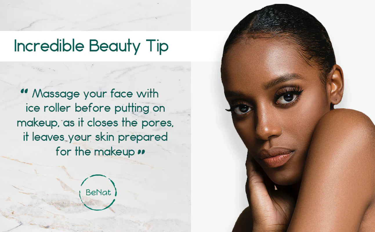 Cooling facial roller soothing the under-eye area