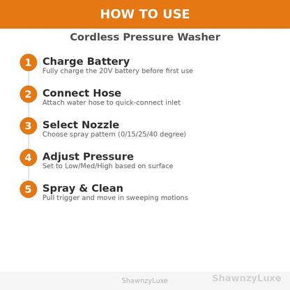 How to use cordless pressure washer - setup and cleaning guide