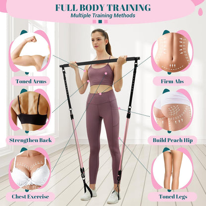 Pilates bar kit accessories displayed on a light background