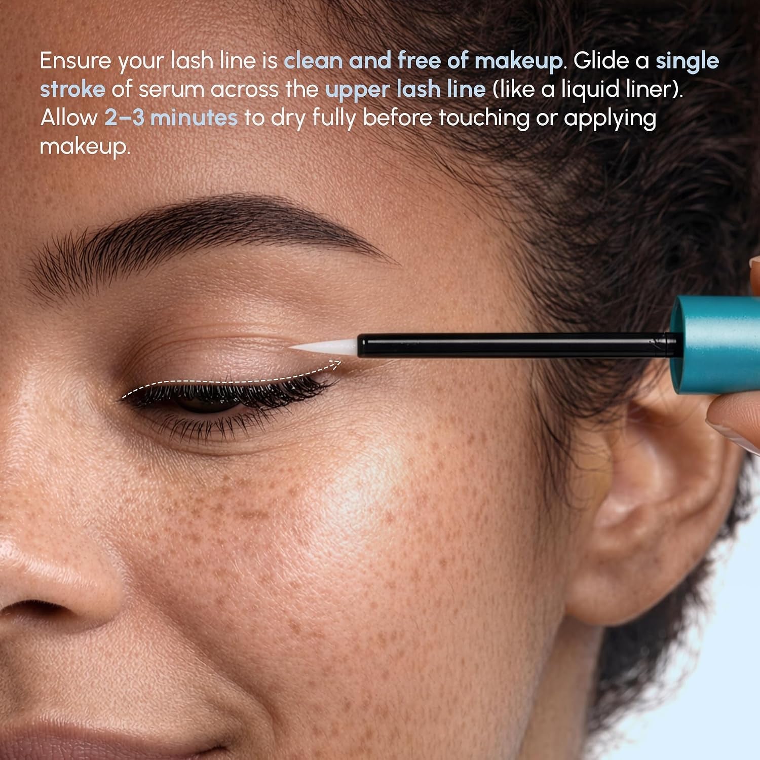 Lash growth serum tube shown with its packaging box