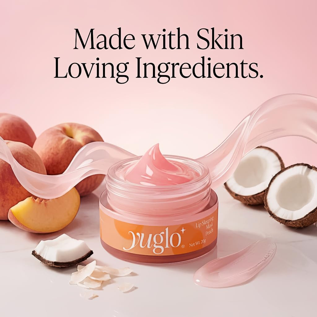 Creamy peach lip mask texture swatch