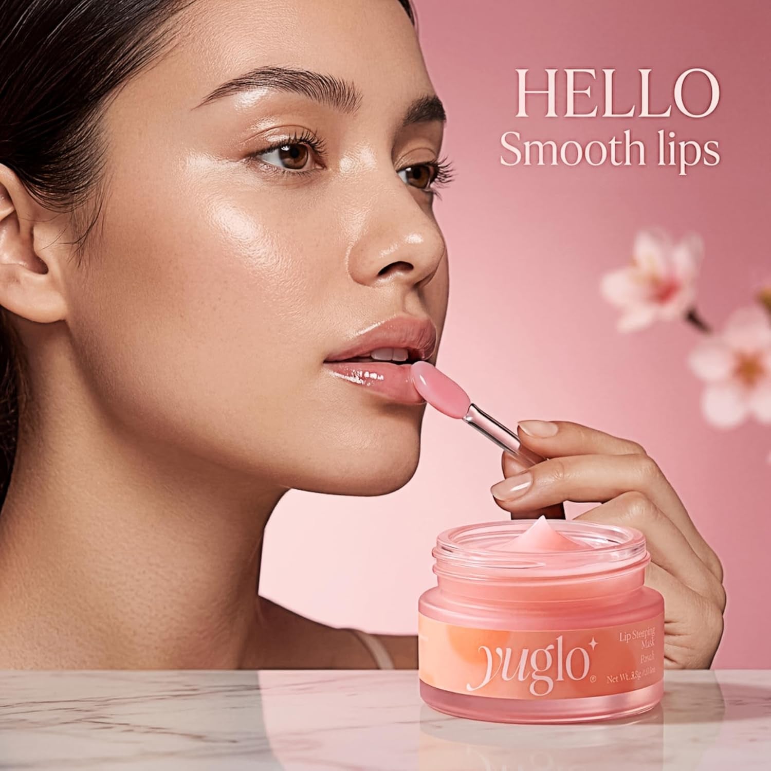 Smooth plumped lips after using the overnight lip mask
