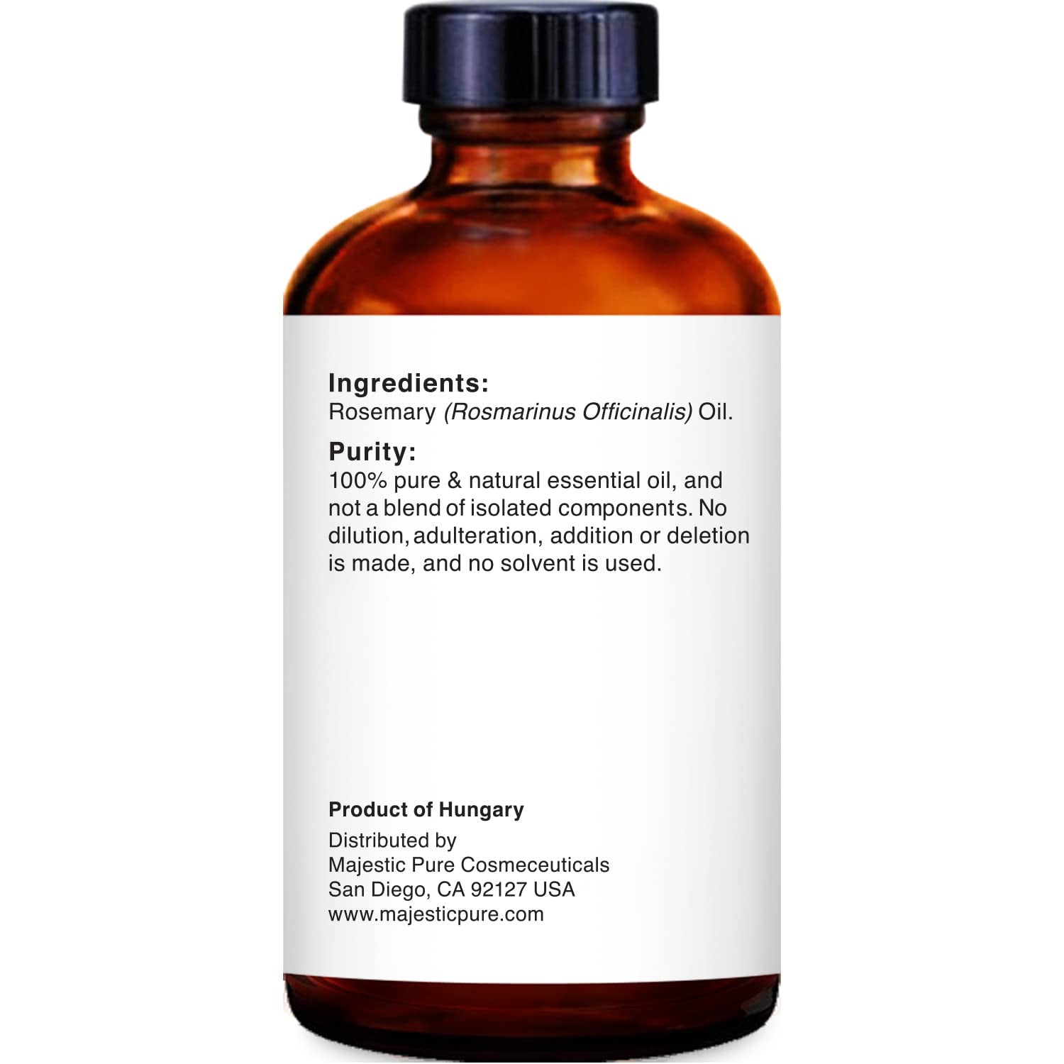 Natural rosemary hair growth oil on a clean light background