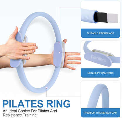 15-inch Pilates fitness circle with dual foam handles