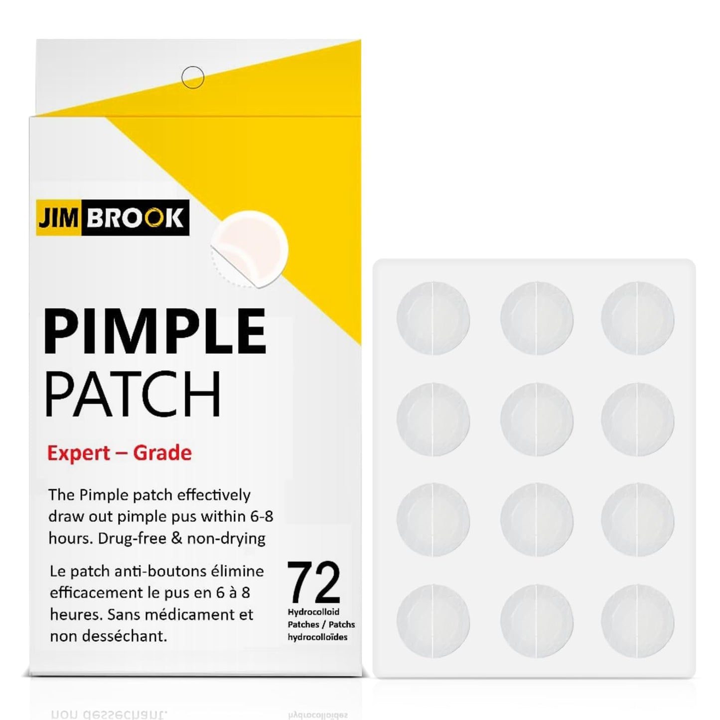 Hydrocolloid acne patch size and thickness detail infographic