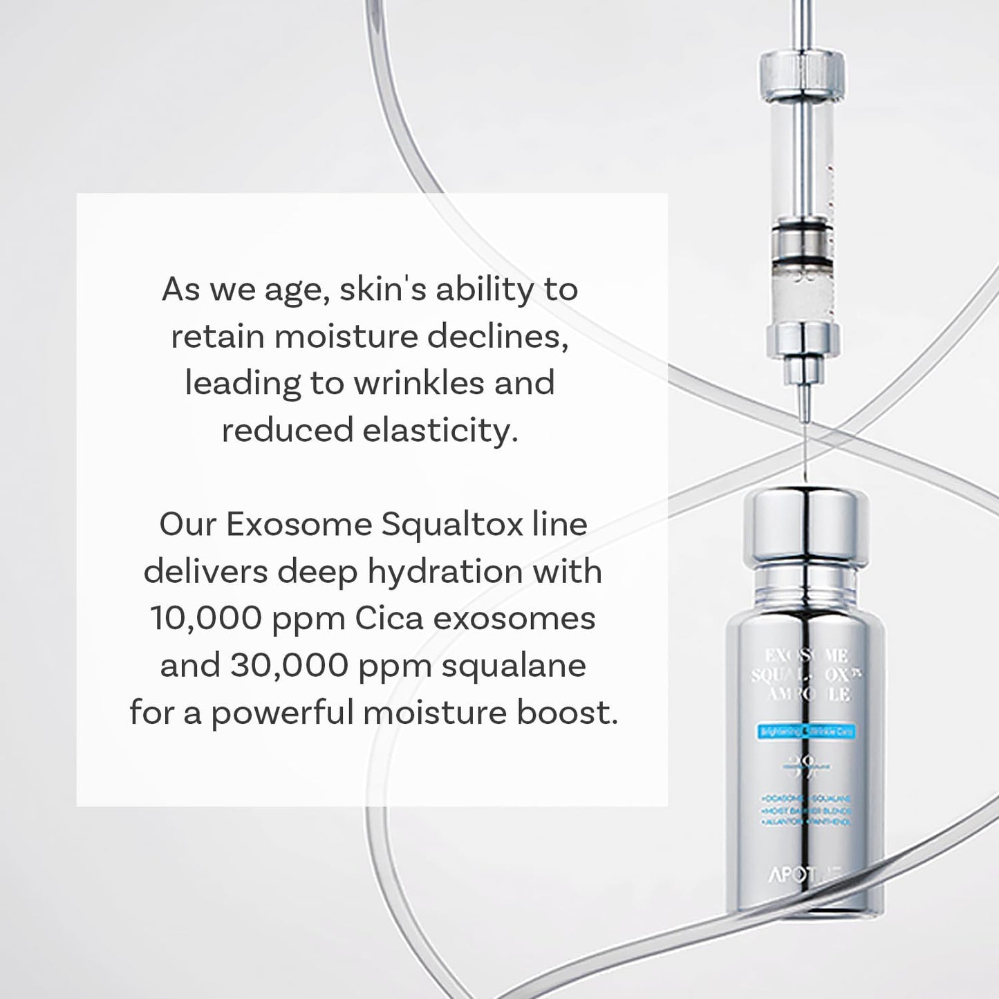 Close-up texture of the lightweight exosome ampoule