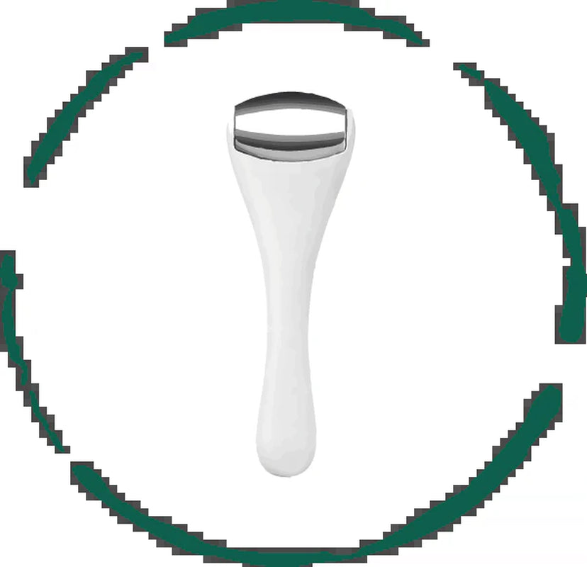 Face and eye ice roller shown with a skincare cooling routine