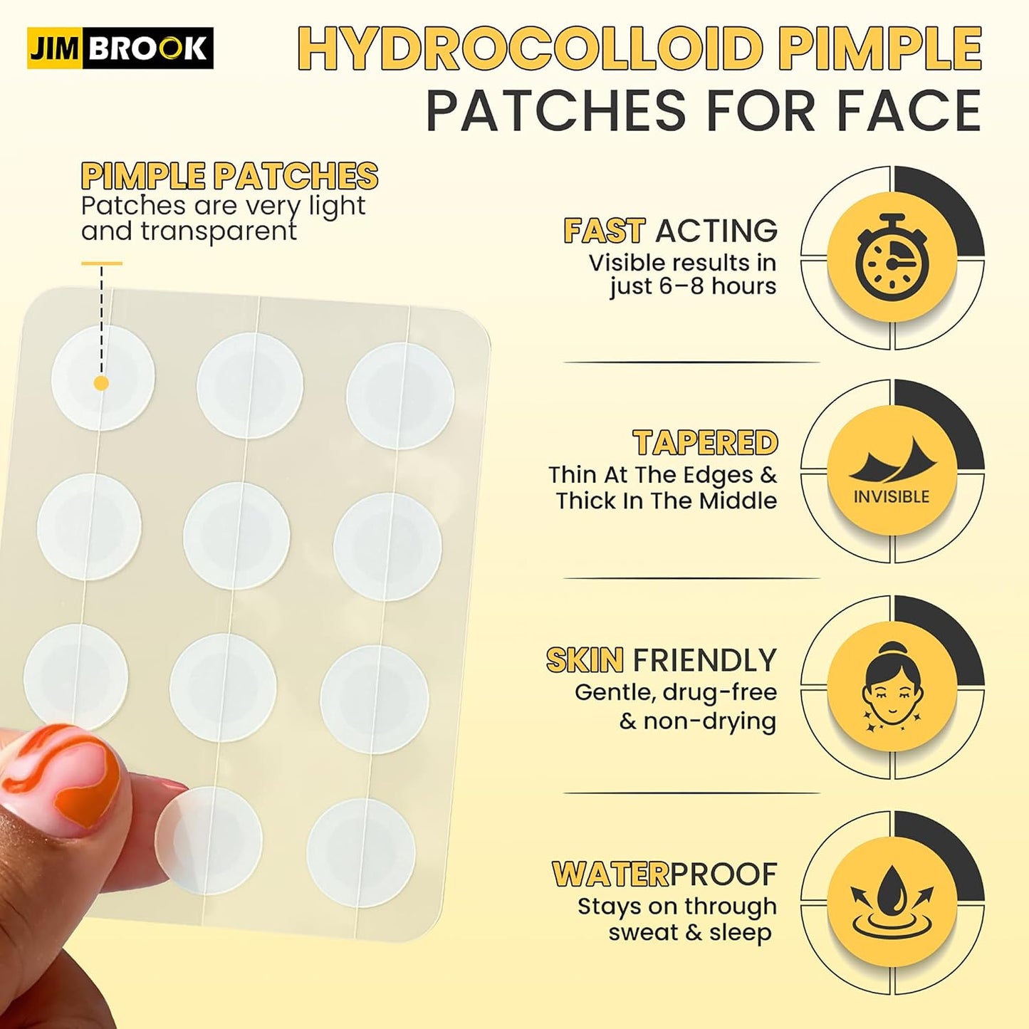 Before and after comparison of a blemish treated with a pimple patch