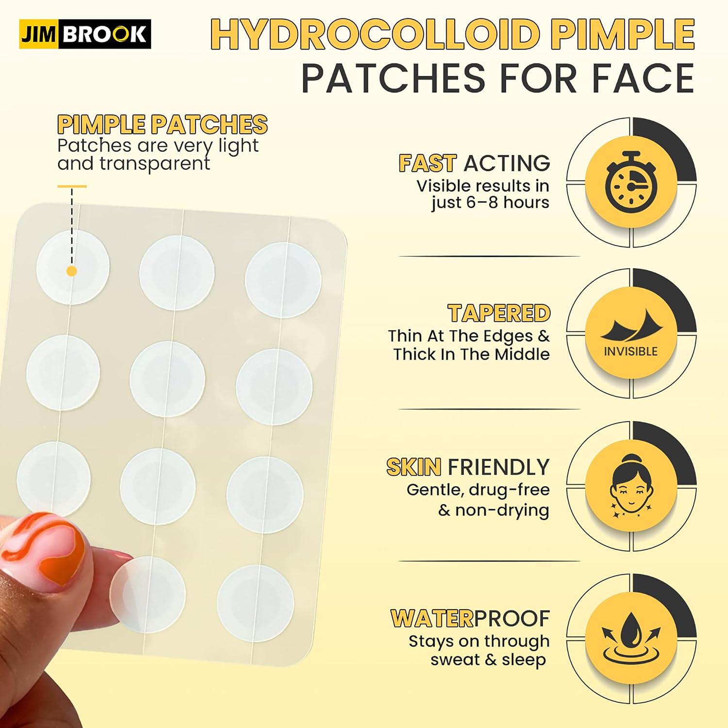 Before and after comparison of a blemish treated with a pimple patch