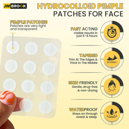 Before and after comparison of a blemish treated with a pimple patch
