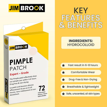 Sheet of round hydrocolloid pimple patches in assorted sizes