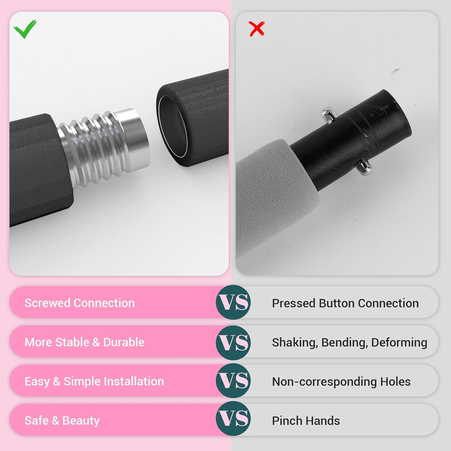 Three resistance levels included in portable Pilates bar set