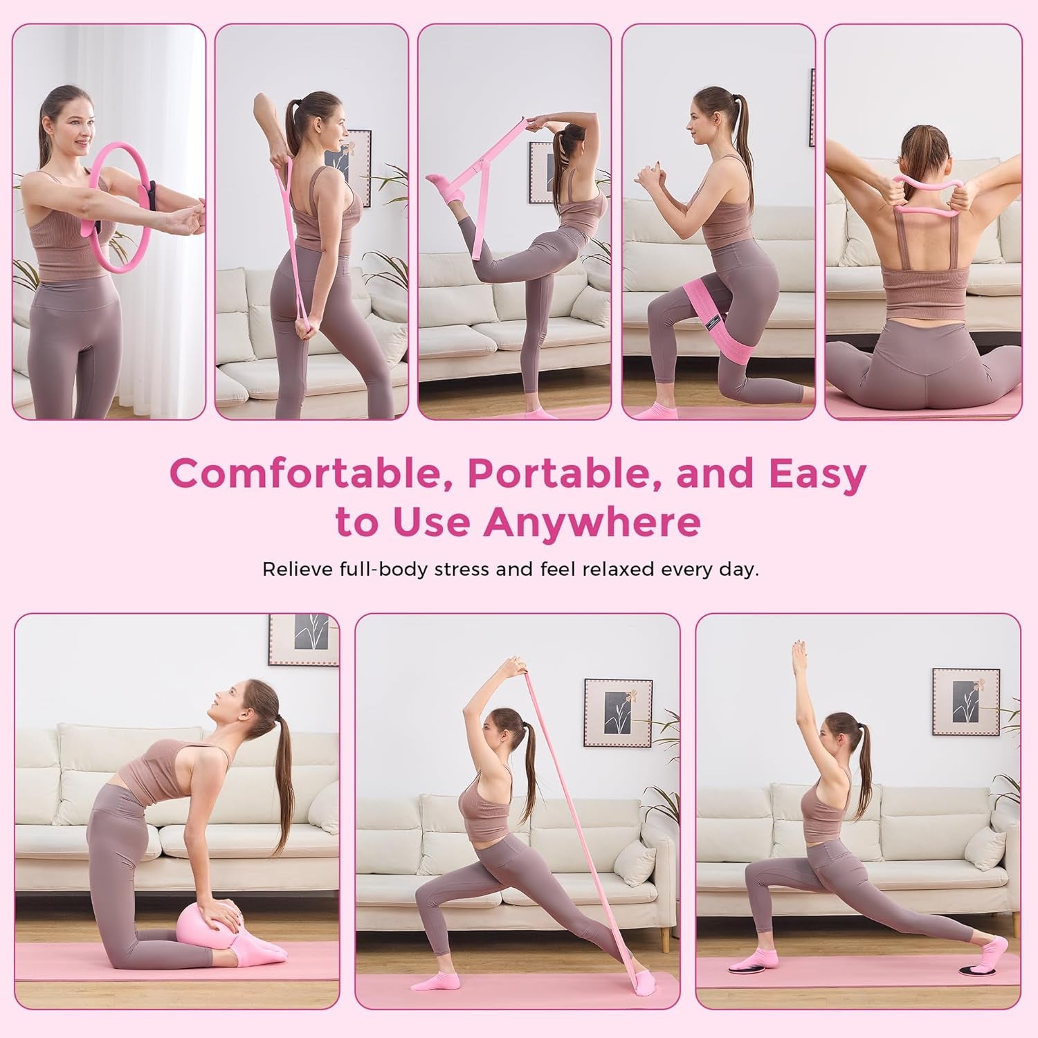 Pilates ball and core sliders for controlled floor exercises