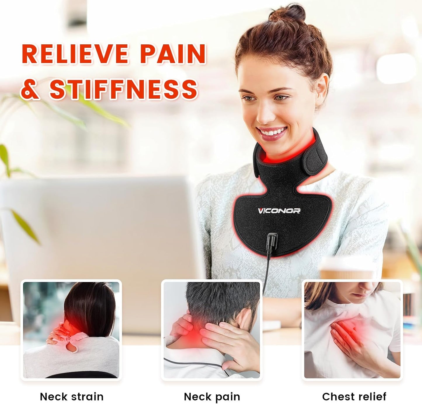 Portable 660nm and 850nm near-infrared LED neck device
