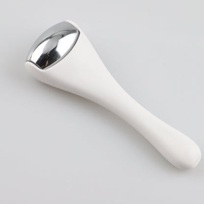Ice roller used on the neck for a cooling massage