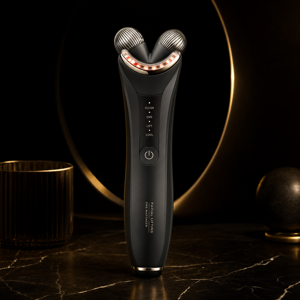 EMS microcurrent facial device - treatment modes display