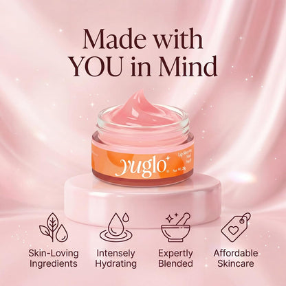 Peach lip sleeping mask shown as part of a nighttime routine