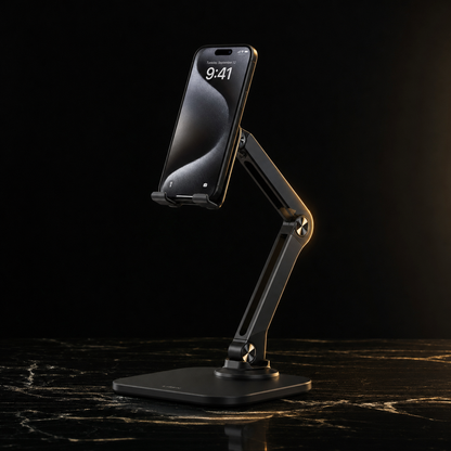 Foldable desk phone holder 360 degree angle adjustment