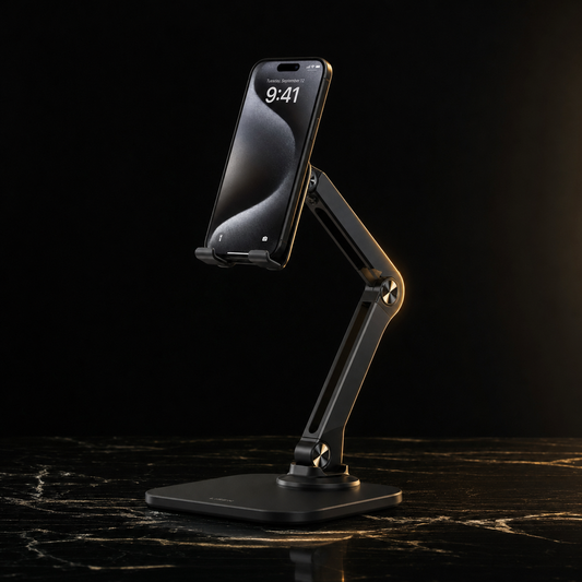 Foldable desk phone holder 360 degree angle adjustment