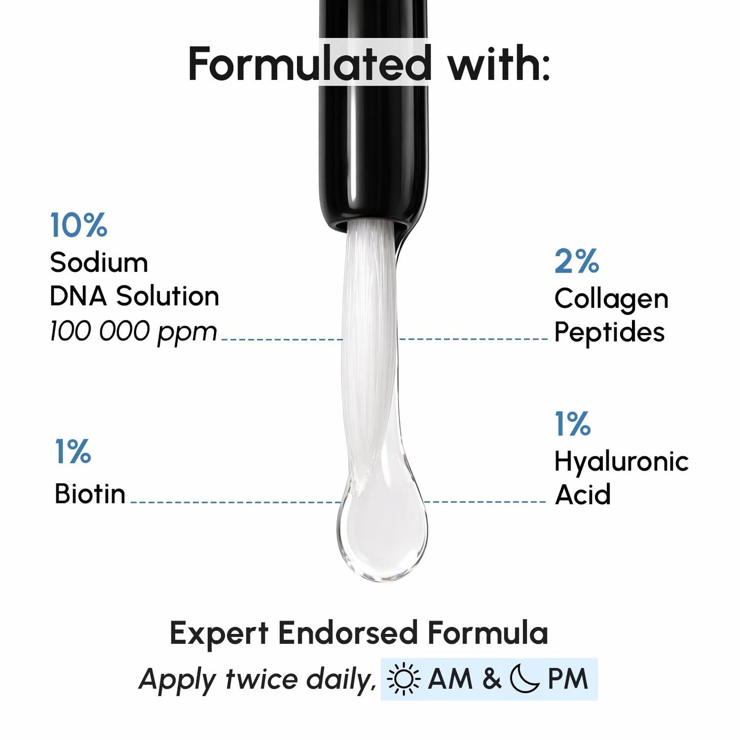 Close-up of the precision brush tip of the lash and brow serum
