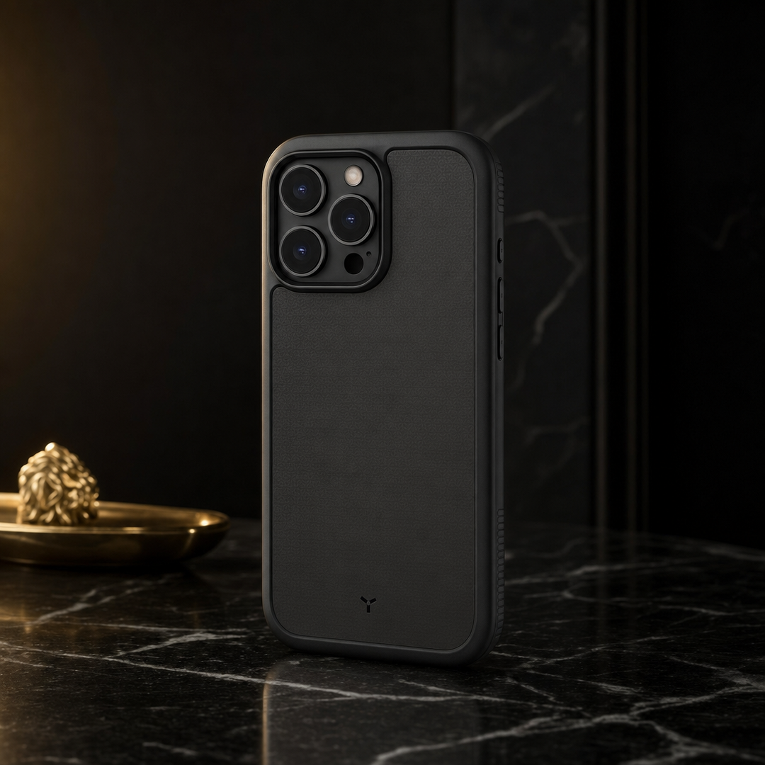 Shockproof iPhone case liquid silicone titanium gray - front view