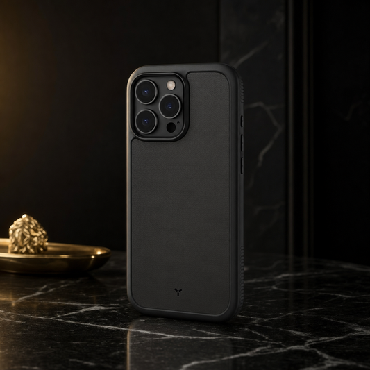 Shockproof iPhone case liquid silicone titanium gray - front view