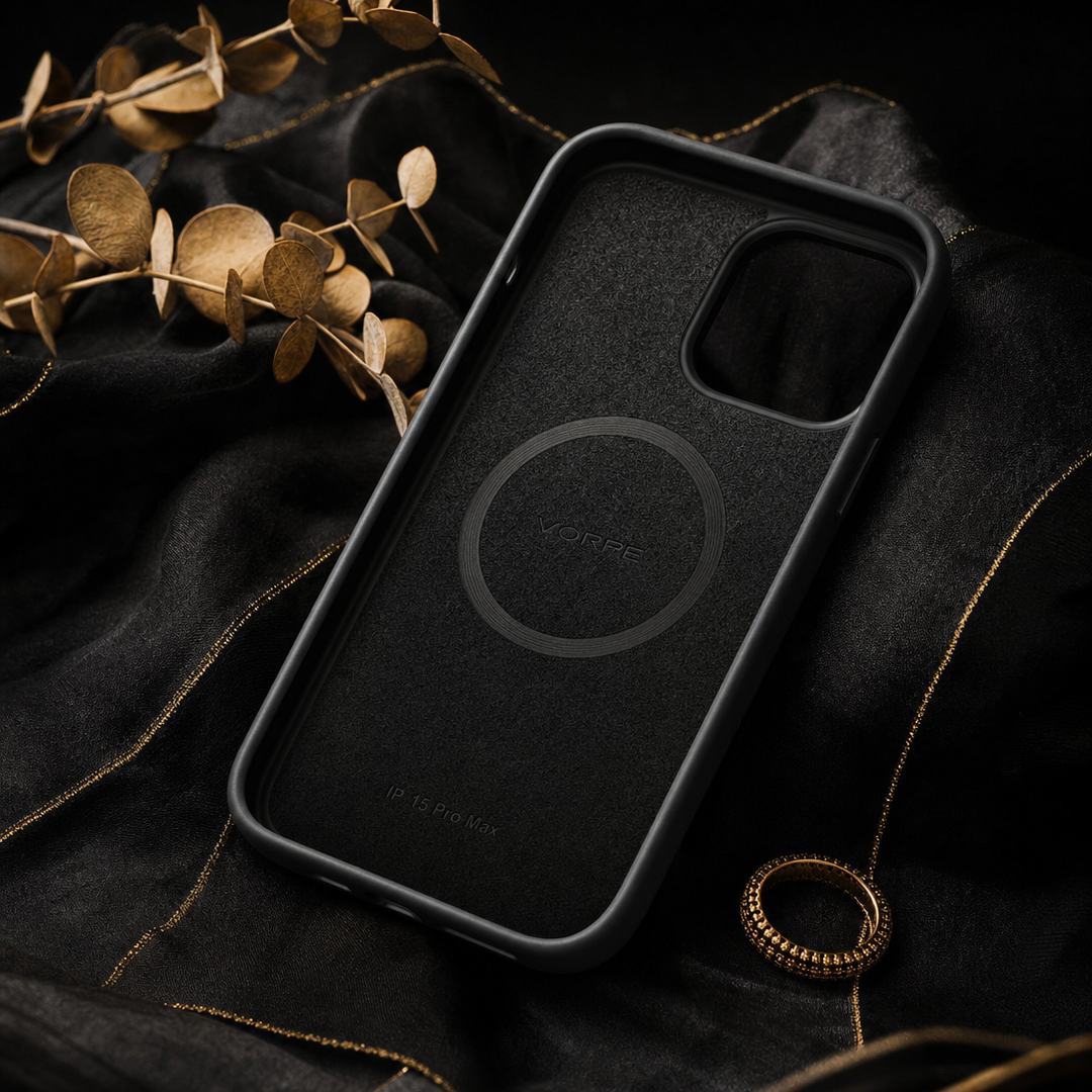 Military grade iPhone case with MagSafe magnet ring visible