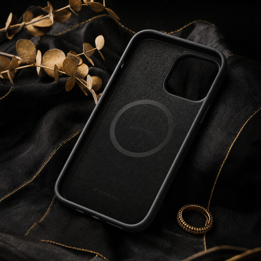 Military grade iPhone case with MagSafe magnet ring visible