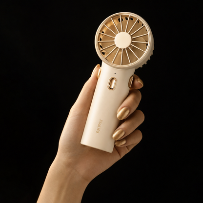Portable personal fan with foldable desk stand mode