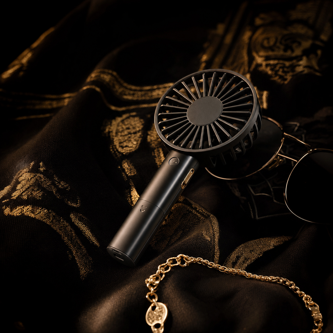 Ultra-quiet mini fan 3 speed settings button detail