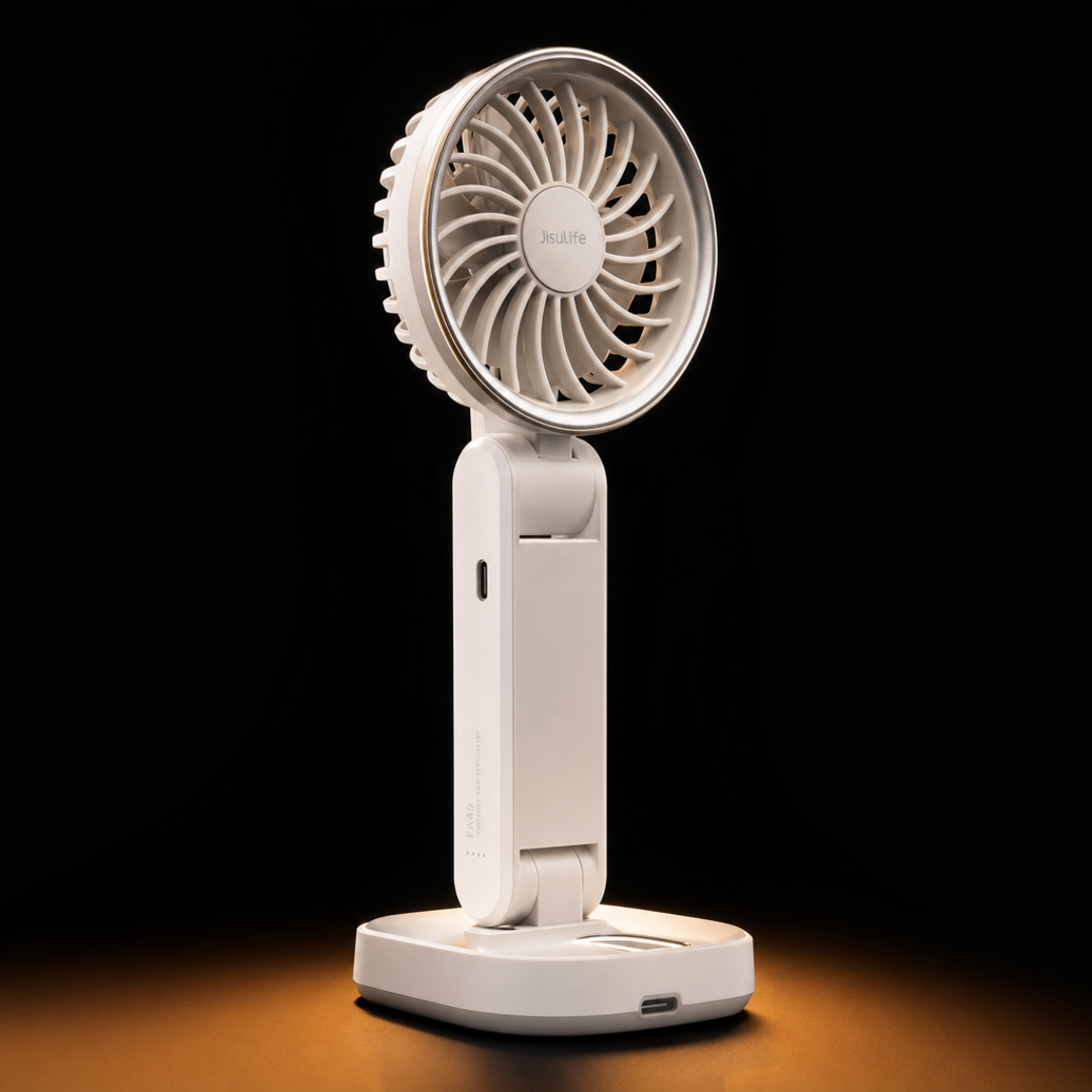 Handheld fan size comparison with smartphone